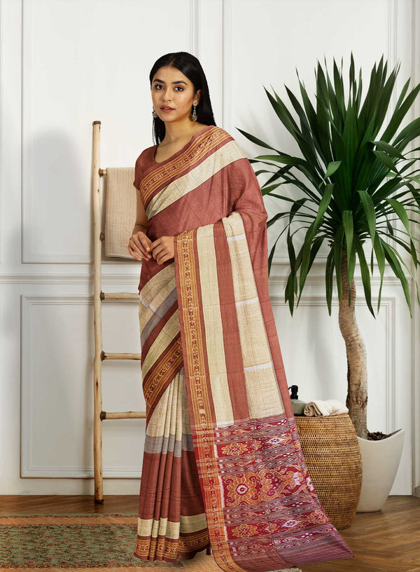 Pink & Maroon Dual Shade Body Bandha Cotton Saree - Elegant Handwoven Design for Every Occasion