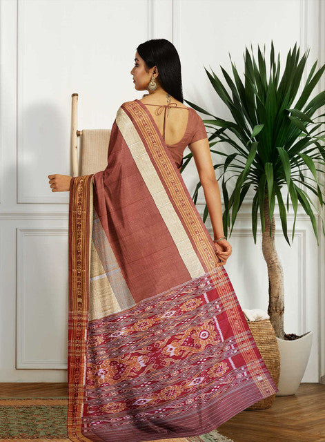 Pink & Maroon Dual Shade Body Bandha Cotton Saree - Elegant Handwoven Design for Every Occasion