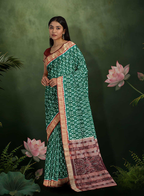 Sambalpuri Pasapali Cotton Saree – Iconic Checkerboard Design with Traditional Elegance